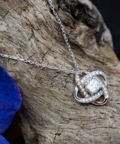 To My Gorgeous Wife Love Knot Rose Gold Necklace, I Choose You And I'll Choose You Over And Over, Best Birthday Gifts, Engagement Gifts, Wedding Gifts, Valentines Day Gifts For Wife