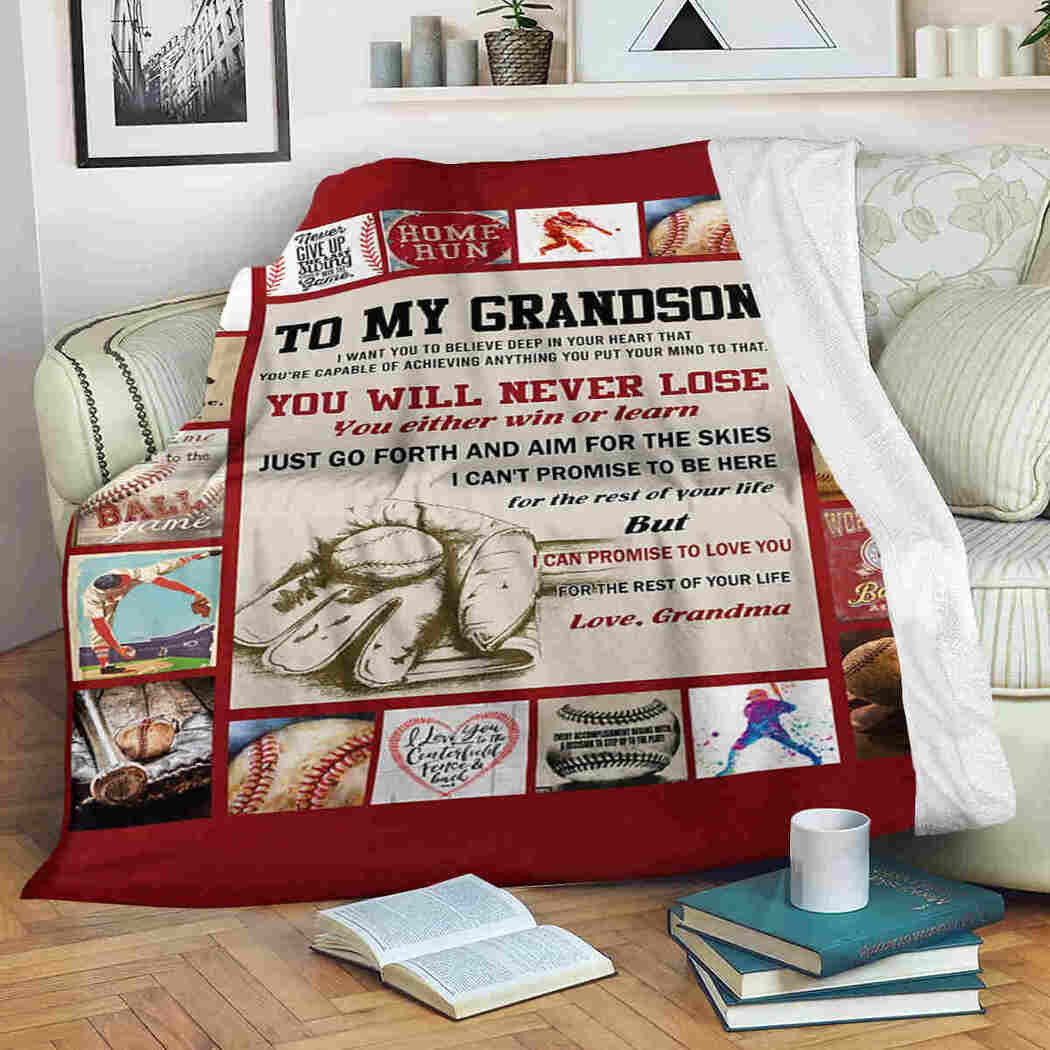 To My Grandson – Baseball – You Will Never Lose Blanket
