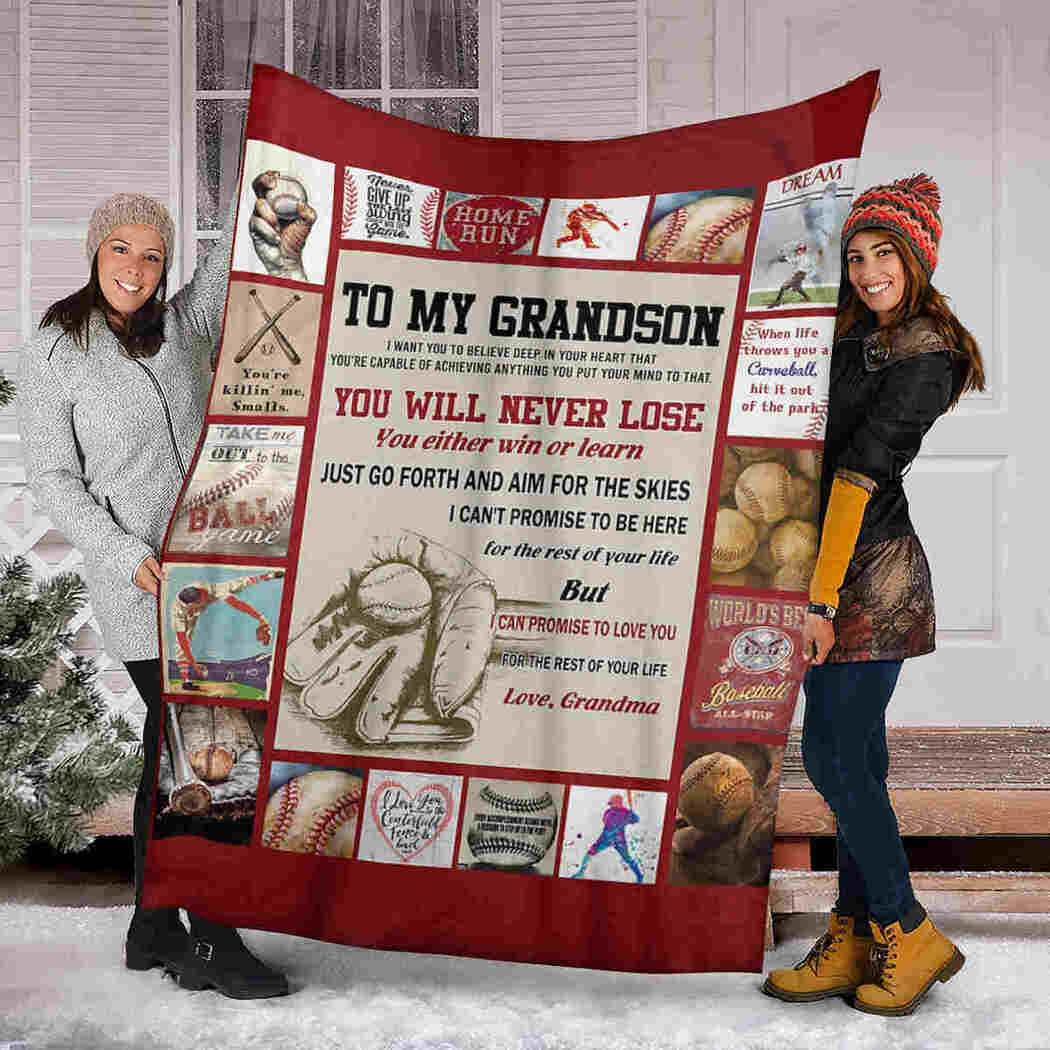 To My Grandson – Baseball – You Will Never Lose Blanket