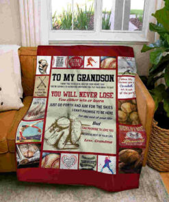 To My Grandson – Baseball – You Will Never Lose Blanket
