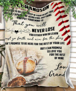 To My Grandson Gift - Baseball Blanket – You Will Never Lose Blanket