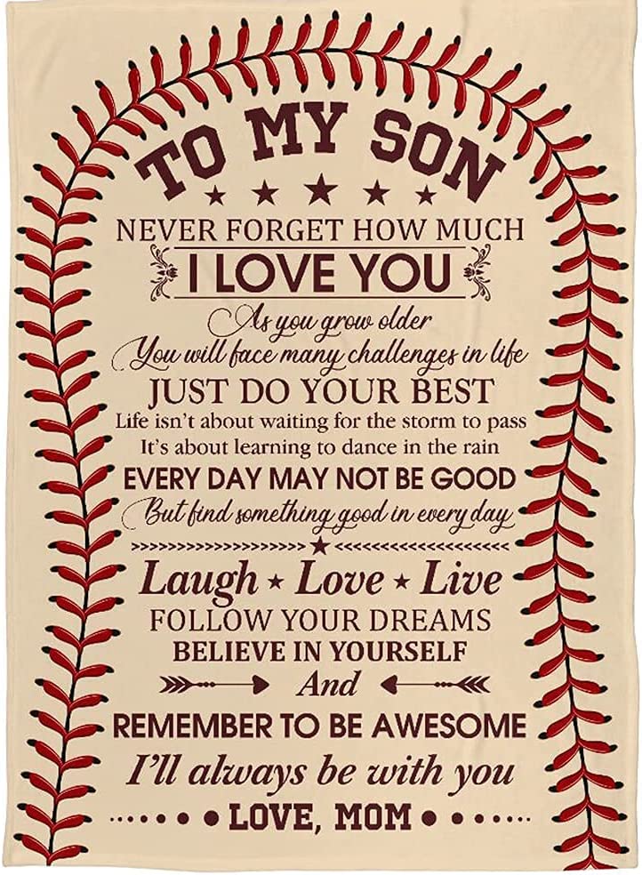 To My Son Baseball Blanket Gift From Mom Never Forget How Much Gift For Birthday