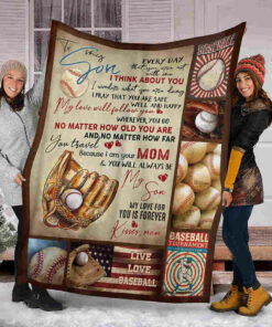 To My Son – Baseball Blanket – My Love For You Is Forever Blanket, Gift Boys