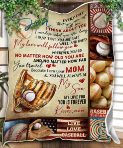 To My Son – Baseball Blanket – My Love For You Is Forever Blanket, Gift Boys