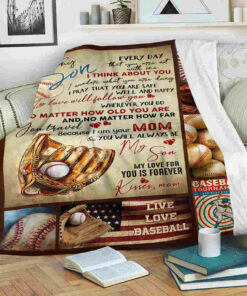 To My Son – Baseball Blanket – My Love For You Is Forever Blanket, Gift Boys