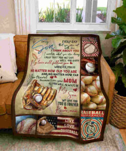 To My Son – Baseball Blanket – My Love For You Is Forever Blanket, Gift Boys
