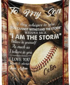 To My Son "I Am The Storm" Baseball Maylian Blanket, Meaningful Gifts