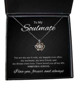 To My Soulmate Crown Necklace - You Are My One And Only, My Happily Even After, Romantic Wife Birthday Gifts, Engagement Gifts, Wedding Gifts, Valentines Day Gifts For Girlfriend