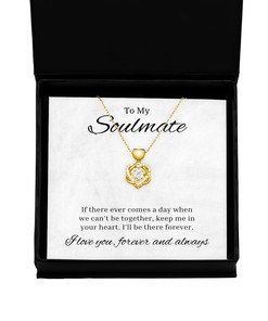 To My Soulmate Heart Knot Gold Necklace - If There Ever Comes A Day, Best Birthday Gifts, Engagement Gifts, Wedding Gifts For Wife, Valentines Day Gifts For Her