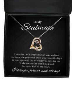 To My Soulmate Love Dancing Necklace, I Promise I'll Always Look At You, Romantic Wife Birthday Gifts, Valentines Day Gifts For Girlfriend
