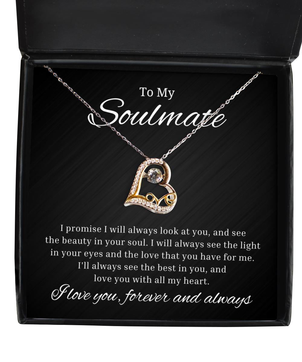 To My Soulmate Love Dancing Necklace, I Promise I'll Always Look At You, Romantic Wife Birthday Gifts, Valentines Day Gifts For Girlfriend