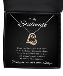 To My Soulmate Love Dancing Necklace, I am sorry for all the times I disappointed you, Romantic Wife Birthday Gifts, Valentines Day Gifts For Girlfriend