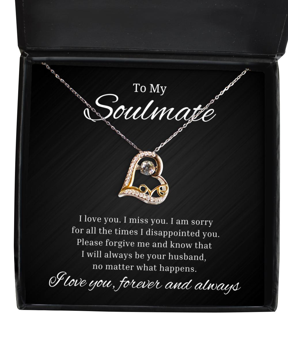 To My Soulmate Love Dancing Necklace, I am sorry for all the times I disappointed you, Romantic Wife Birthday Gifts, Valentines Day Gifts For Girlfriend