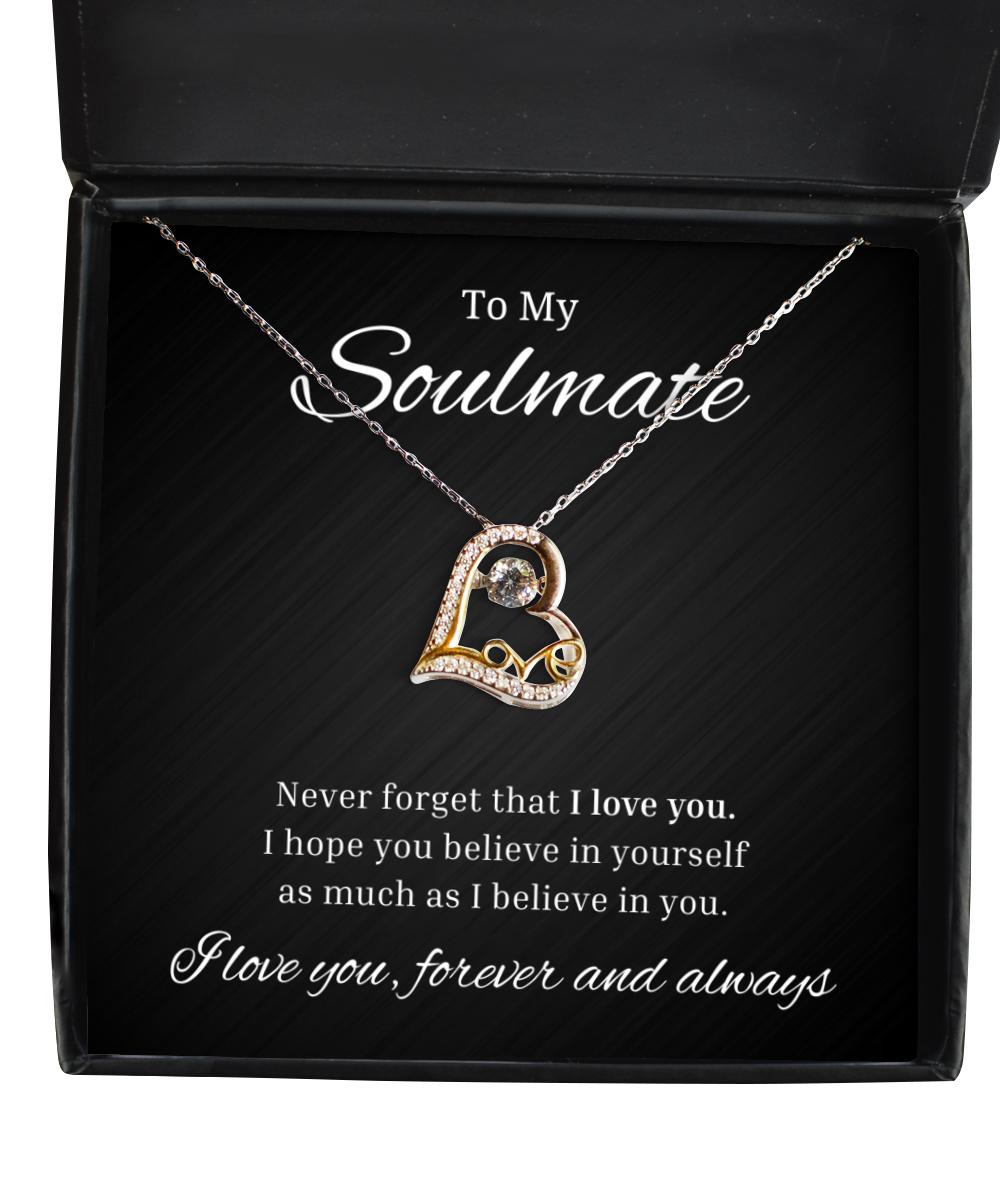 To My Soulmate Love Dancing Necklace, Never Forget That I Love You I Hope You Believe In Yourself, Romantic Wife Birthday Gifts, Valentines Day Gifts For Girlfriend