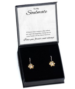 To My Soulmate Sunflower Earrings - If There Ever Comes A Day, Best Birthday Gifts, Engagement Gifts, Wedding Gifts For Wife, Valentines Day Gifts For Her
