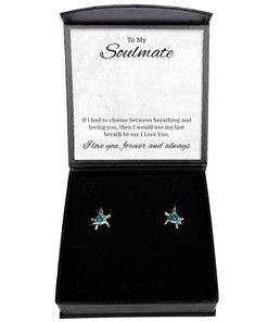 To My Soulmate Turtle Earrings, If I Had To Choose Between Loving You - Birthday, Engagement, Wedding For Wife, Valentines Day Gifts For Her