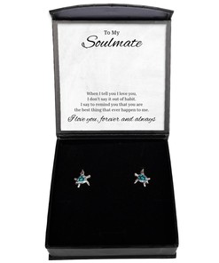 To My Soulmate Turtle Earrings, When I Tell You I Love You - Birthday, Engagement, Wedding For Wife, Valentines Day Gifts For Her