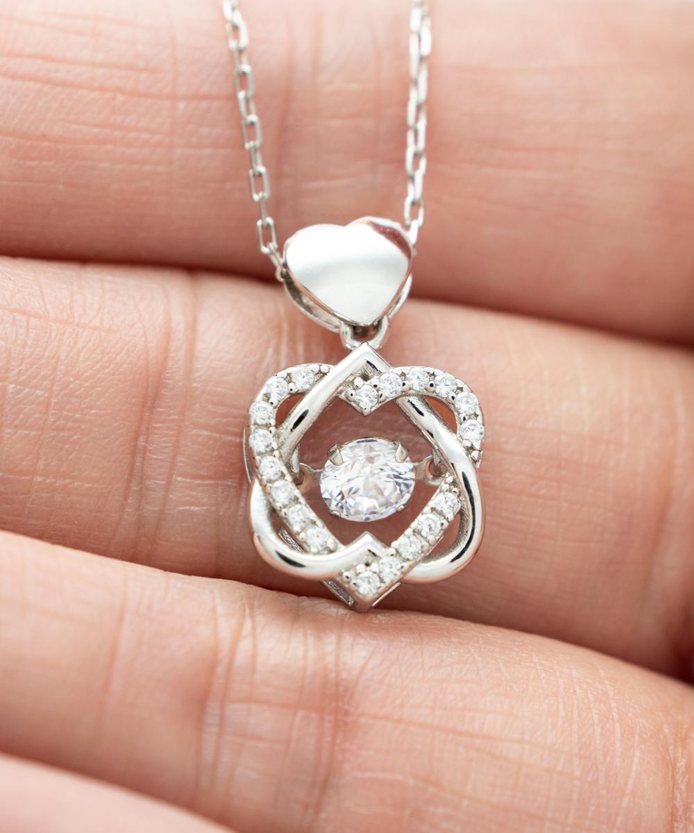 To My Wife Heart Knot Silver Necklace - If I Had To Choose Between Loving You - Birthday, Engagement, Wedding, Valentines Day Gifts For Wife From Husband - Image 2