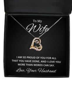 To My Wife Love Dancing Necklace, I Am So Proud of You for All That You Have Done, Birthday Gifts, Valentines Day Gifts From Your Husband