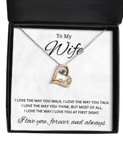 To My Wife Love Dancing Necklace, I Love The Way You Walk, Birthday Gifts, Valentines Day Gifts For Wife From Husband