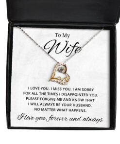 To My Wife Love Dancing Necklace, I am sorry for all the times I disappointed you, Birthday Gifts, Valentines Day Gifts For Wife From Husband