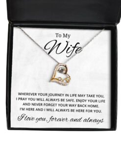 To My Wife Love Dancing Necklace, Wherever Your Journey In Life May Take You, Birthday Gifts, Valentines Day Gifts For Wife From Husband
