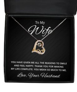 To My Wife Love Dancing Necklace, You Have Given Me All The Reason To Smile, Birthday Gifts, Valentines Day Gifts From Your Husband