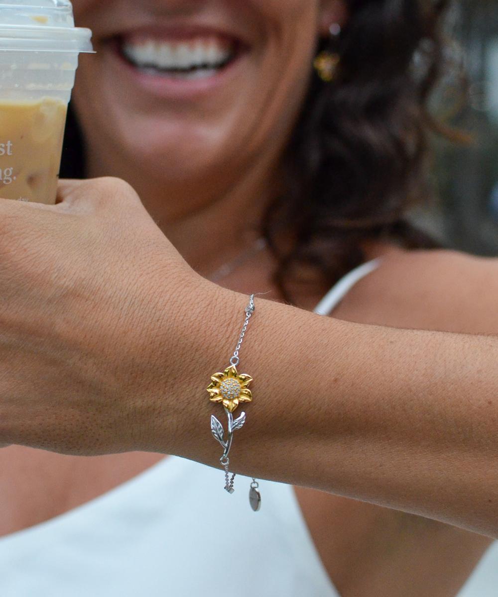 To My Wife Sunflower Bracelet - I Choose You And I'll Choose You Over And Over - Birthday, Engagement, Wedding, Valentines Day Gifts For Wife From Husband - Image 3