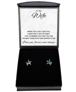 To My Wife Turtle Earrings When I Tell You I Love You - Birthday, Engagement, Wedding, Valentines Day Gifts For Wife From Husband