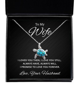To My Wife Turtle Necklace I Loved You Then I Love You Still Always Have Always Will, Best Birthday Gifts, Wedding Gifts, Valentines Day Gifts From Your Husband
