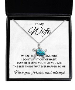 To My Wife Turtle Necklace When I Tell You I Love You - Birthday, Engagement, Wedding, Valentines Day Gifts For Wife From Husband