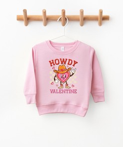 Toddler "Howdy Valentine" Valentine's Day Sweatshirt - New Mom, Baby Shower Gift