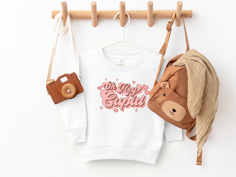 Toddler Valentine's Day Sweatshirt, Kid's Valentine's Sweatshirt, Retro Toddler Sweatshirt, Mommy and Me Matching Style - Image 3