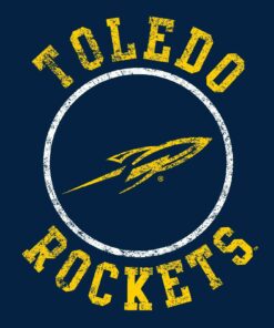 Toledo Rockets Distressed Circle Logo University College Youth Shirt Sweatshirt Pullover Hoodie Reprinted Full Color Full Size