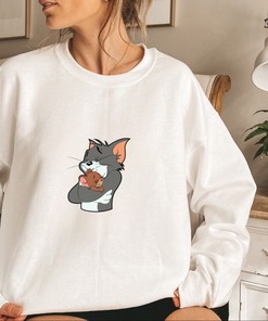 Tom ve Jerry Sweatshirt, Valentine’s Day Sweatshirt, Valentine’s Day Shirt, Cute Couple Shirt, Personalized Valentines Day Gifts, Unisex