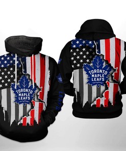 Toronto Maple Leafs Hoodie Nhl Us Flag Team 3D Hoodie Zip Hoodie, 3D All Over Print Hoodie Zip Hoodie
