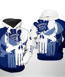 Toronto Maple Leafs Nhl Team Skull 3D Hoodie Zip Hoodie, 3D All Over Print Hoodie Zip Hoodie