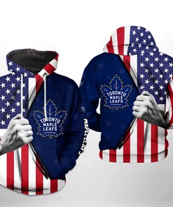 Toronto Maple Leafs Nhl Us Flag 3D All Over Print Zip Up Hoodie Option