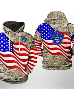 Toronto Maple Leafs Nhl Us Flag Camo Veteran 3D Hoodie Zip Hoodie, 3D All Over Print Hoodie Zip Hoodie