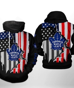Toronto Maple Leafs Nhl Us Flag Team 3D All Over Print Zip Up Hoodie Option