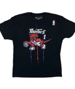 Toronto Raptor Large Mitchell and Ness NBA Tshirt Hoodie Crewneck Sweatshirt Reprinted Full Color Full Size Gifts for NBA Fans