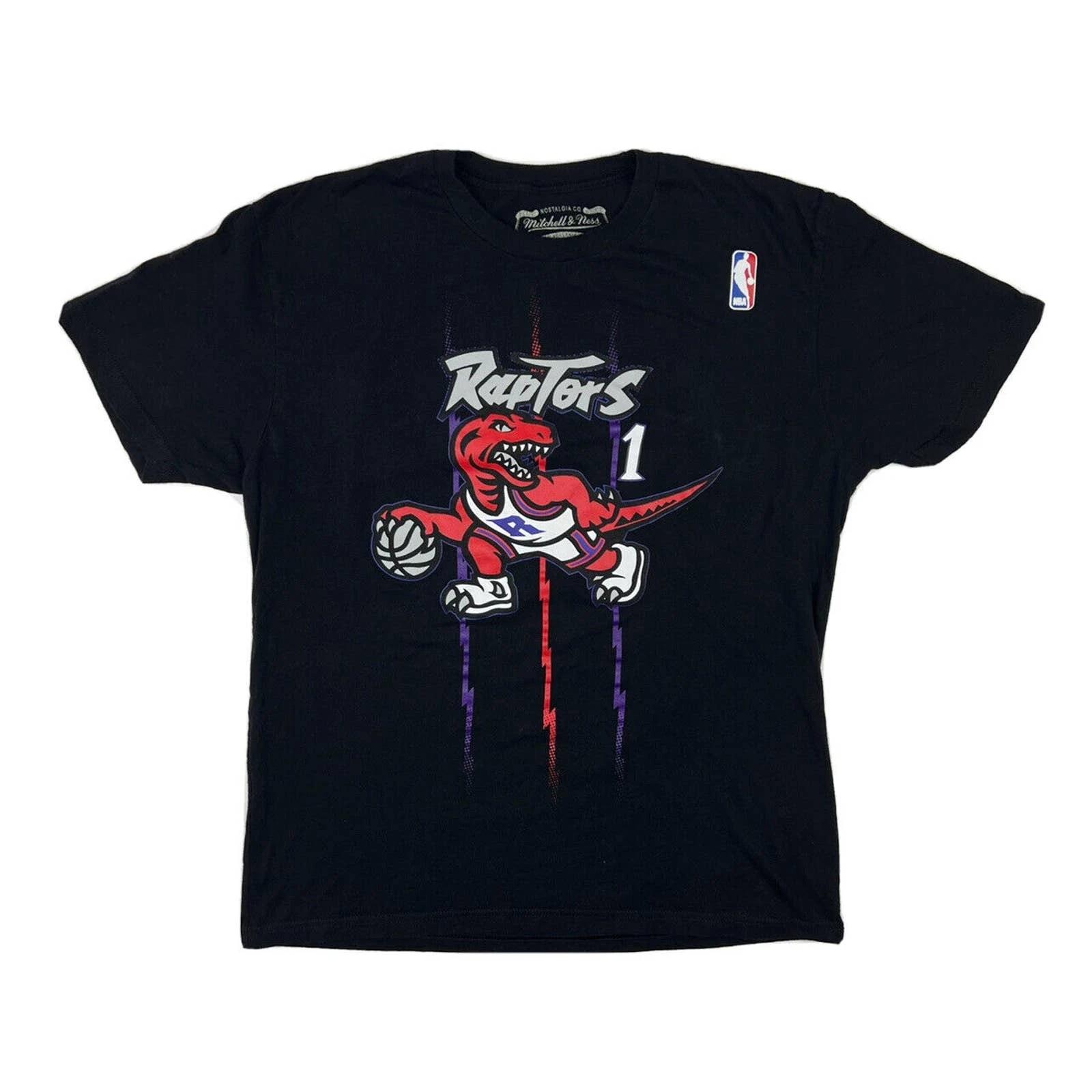 Toronto Raptor Large Mitchell and Ness NBA Tshirt Hoodie Crewneck Sweatshirt Reprinted Full Color Full Size Gifts for NBA Fans
