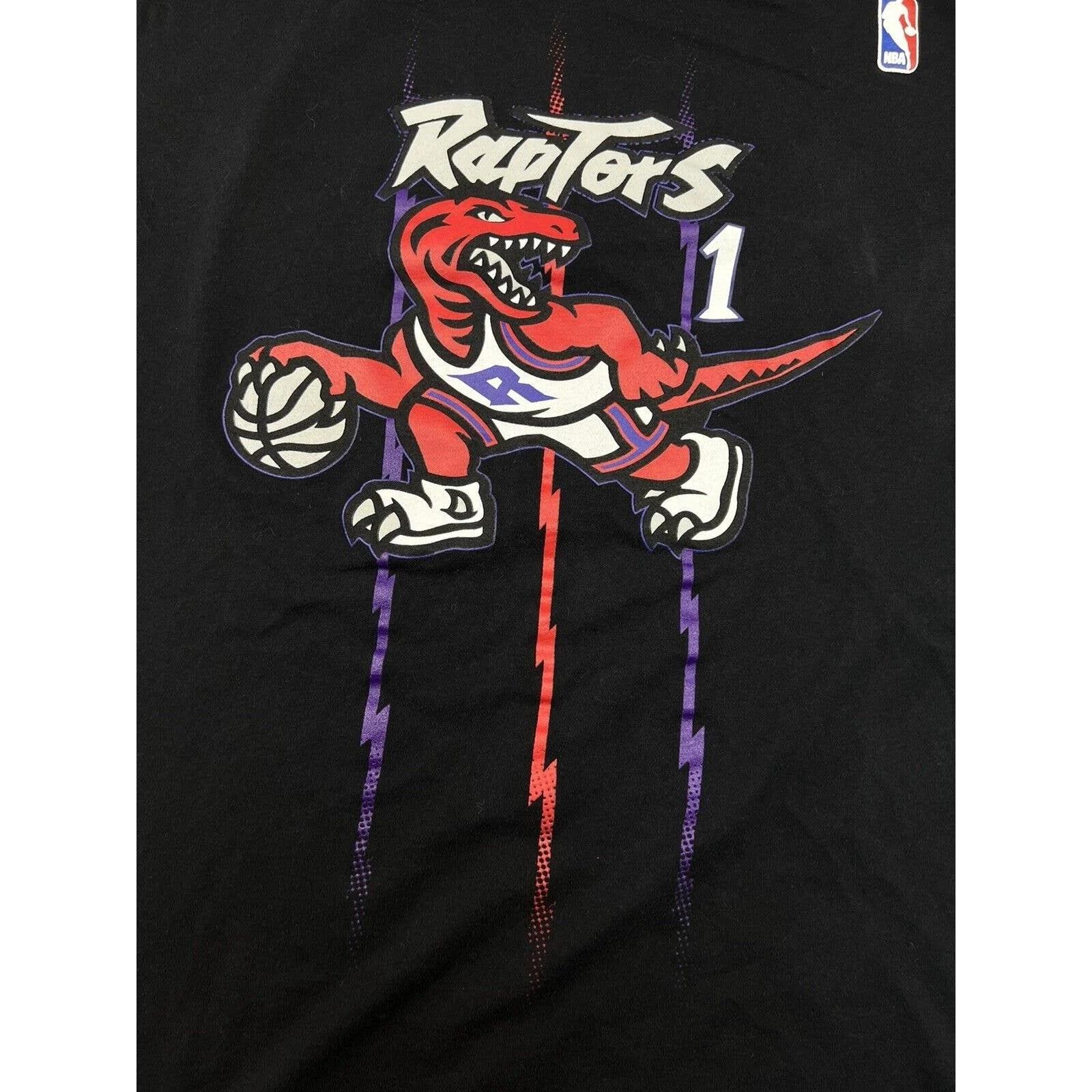 Toronto Raptor Large Mitchell and Ness NBA Tshirt Hoodie Crewneck Sweatshirt Reprinted Full Color Full Size Gifts for NBA Fans