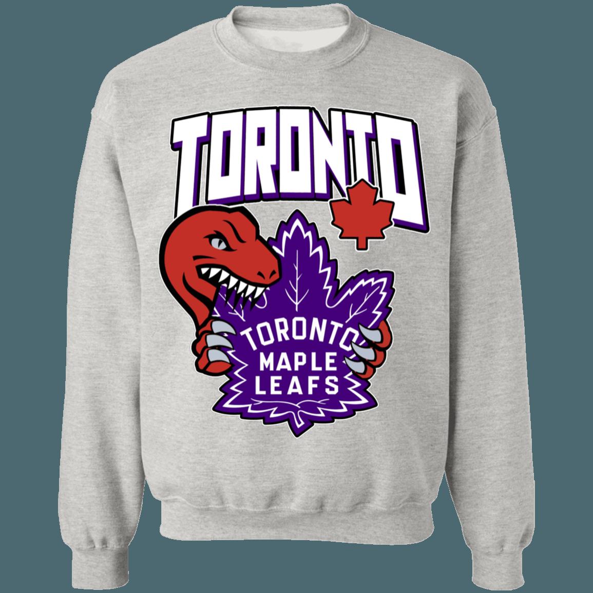 Toronto Raptors X Maple Leafs Retro NBA NHL Mash-Up Sweatshirt Hoodie Shirt Gifts for Fans - Image 2