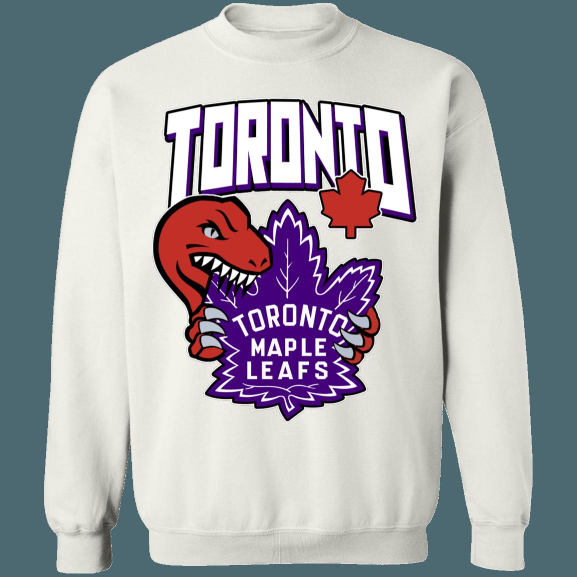 Toronto Raptors X Maple Leafs Retro NBA NHL Mash-Up Sweatshirt Hoodie Shirt Gifts for Fans - Image 3