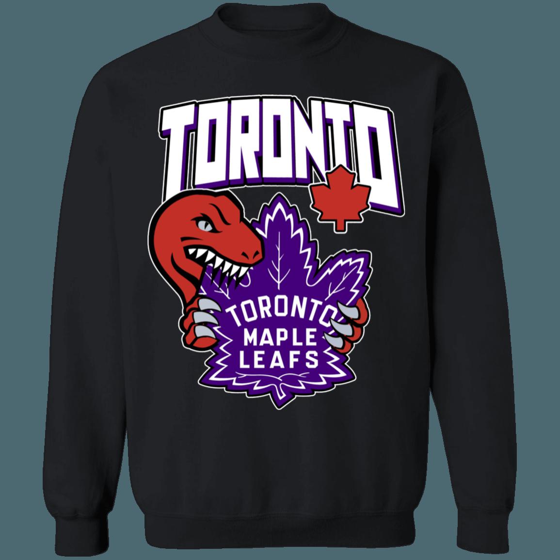 Toronto Raptors X Maple Leafs Retro NBA NHL Mash-Up Sweatshirt Hoodie Shirt Gifts for Fans - Image 4
