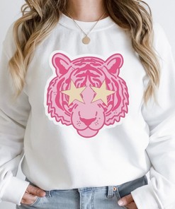 Trendy Pink Tiger Sweatshirt: Gifts for Her, Valentine's Day