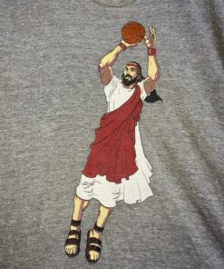Tri Blend Rayon Jesus Jordan Jump Shot Tshirt Pullover Hoodie Crewneck Sweatshirt Reprinted Full Color Full Size Gifts for NBA Fans
