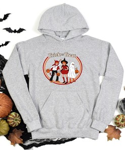 Trick or Treat Retro Horror Hoodie, Creepy Sweatshirt, Horror Valentine Gift, Creepy Gift, Valloween Gift