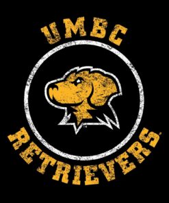 UMBC Retrievers Distressed Circle Logo Shirt Sweatshirt Pullover Hoodie Reprinted Full Color Full Size